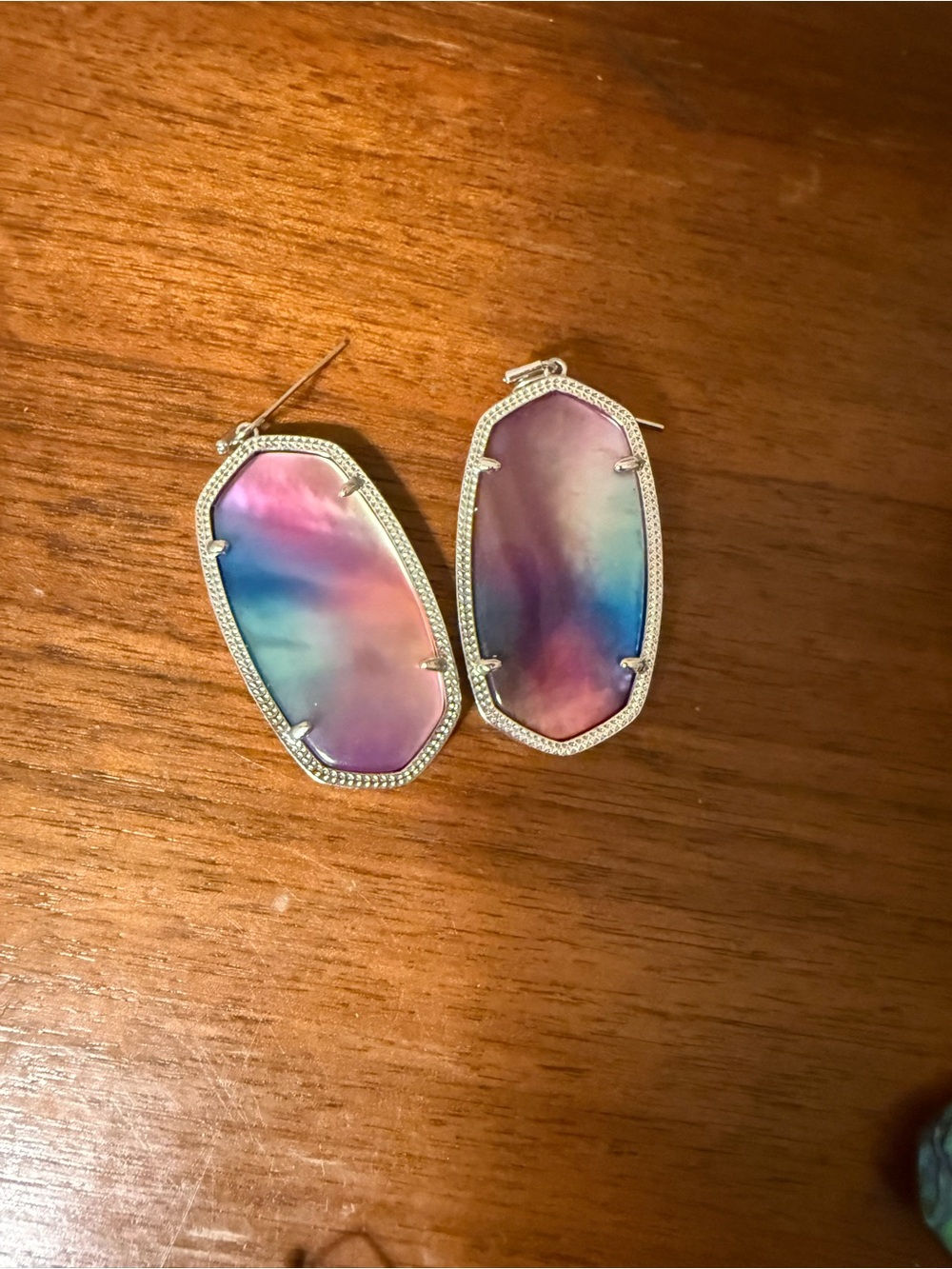 Kendra Scott Multicolor Pink Blue Purple Teardrop Earrings